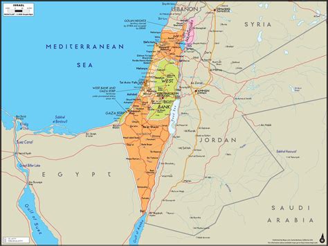 Israel Wall Map | Maps.com.com