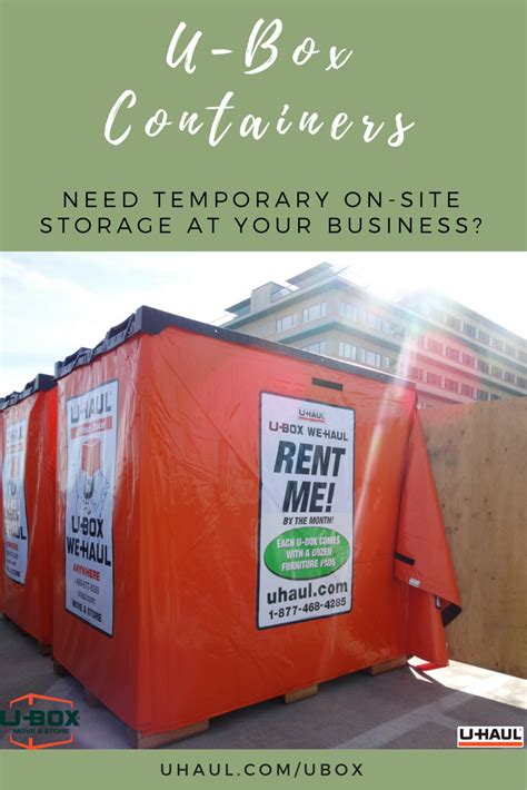 an orange portable storage unit with the words u - box containers need temporary on site storage ...