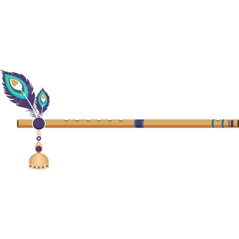 Krishna Flute With Peacock Feather Vector Hd Images, Krishna Flute Clipart, Peacock Feather, Sri ...