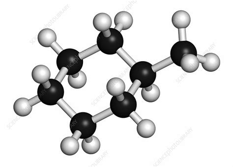 Methylcyclohexane solvent molecule - Stock Image - F012/9224 - Science Photo Library