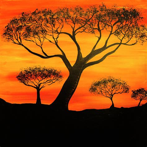 African Safari/Trees Painting by Tina Law