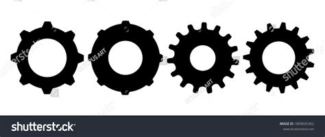 Gear Icon Set Black Gear Cog Stock Vector (Royalty Free) 1809605362 | Shutterstock