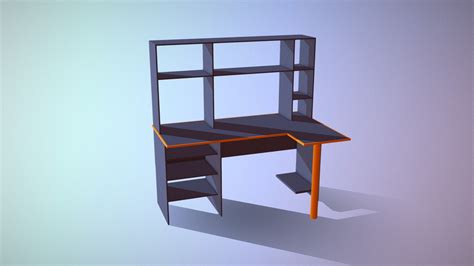 Office table black and orange - Download Free 3D model by spellbourne [5372079] - Sketchfab