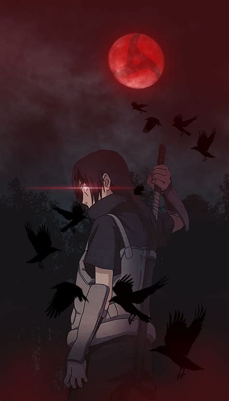 Itachi, luna de sangre, itachi uchiha, naruto, rojas, Fondo de pantalla de teléfono HD | Peakpx