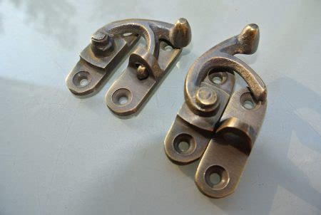 2 Nice 40mm tiny small box Latch catch solid brass furniture antiques ...