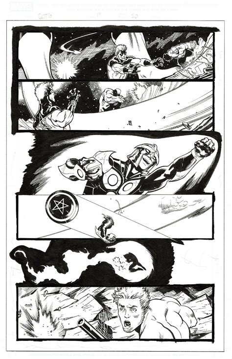 Guardians Of The Galaxy #19 Page 20 Original Art Thanos Cancerverse Captain America Vs Nova ...