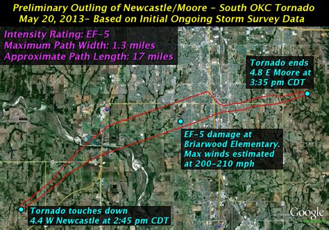 The National Weather Service in Norman, Oklahoma today upgraded the Moore tornado to an EF5 with ...