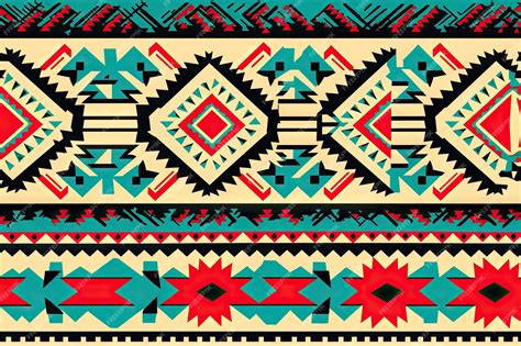 Premium AI Image | seamless aztec pattern repeating tribal designs geometric traditional ...