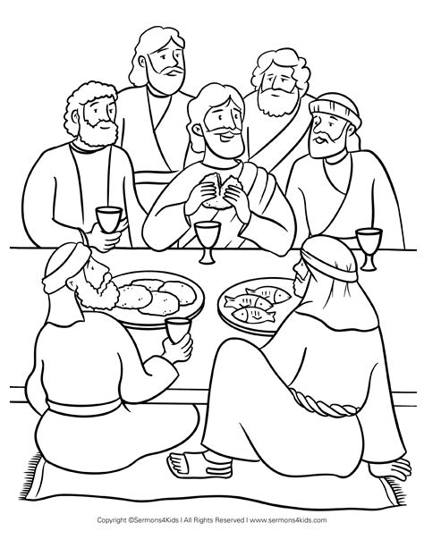 The Last Supper Coloring Page | Sermons4Kids