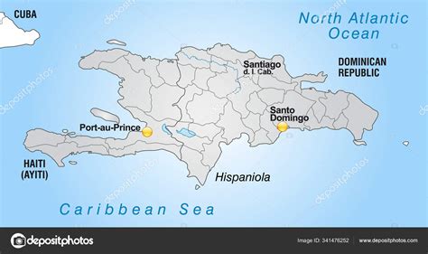 Map Hispaniola Borders Gray Stock Photo by ©PantherMediaSeller 341476252