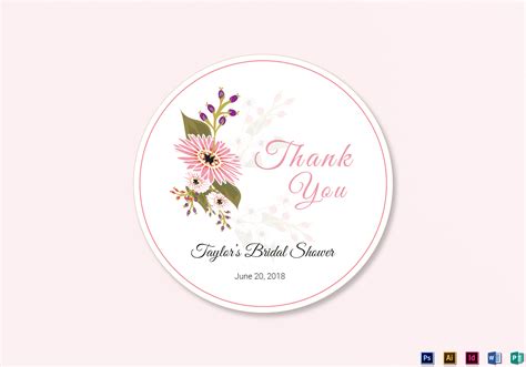 Floral Wedding Label Design Template in Illustrator, InDesign, Word, PSD, Publisher