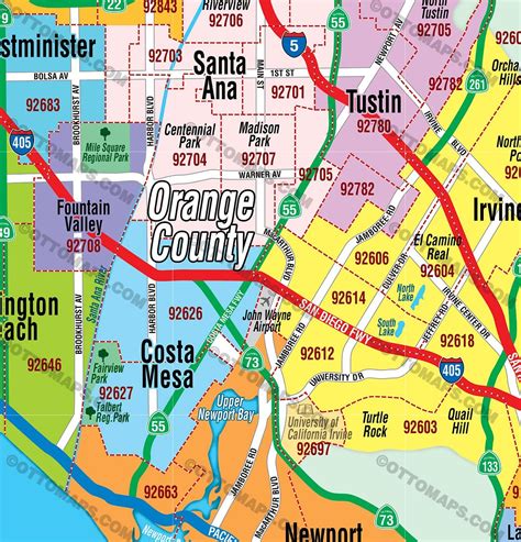 Orange County Zip Code Map | Map Of The World