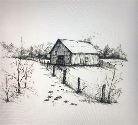 Famous Drawings Of Barns In Pencil Ideas - Copaint