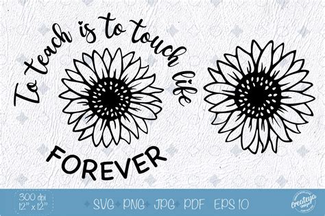 Teacher appreciation quotes SVG with Sunflower SVG By Createya Design | TheHungryJPEG