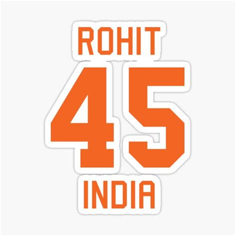 "Rohit Sharma | 45 | Indian Cricket Jersey" Sticker by championwarrior ...