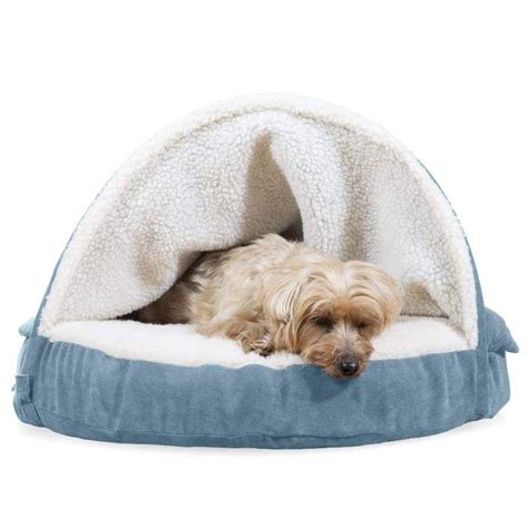 Snuggery Burrow Bed in Blue | Dog bed, Furhaven, Cute dog beds