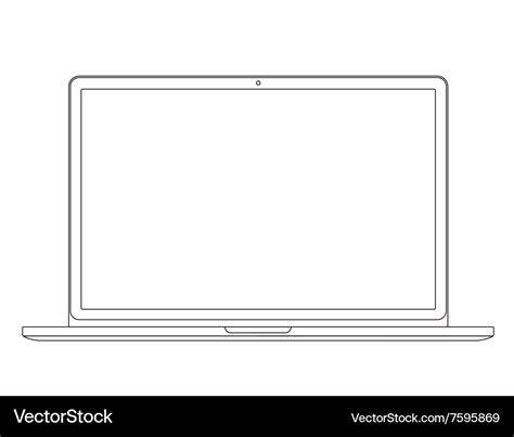 Outline drawing laptop elegant thin line style Vector Image