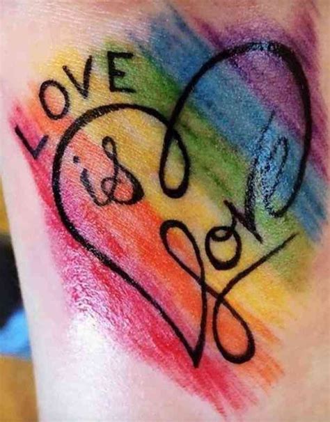 LGBTQ+ TATTOO IDEAS LOVE IS LOVE | Rainbow tattoos, Gay pride tattoos, Gay tattoo