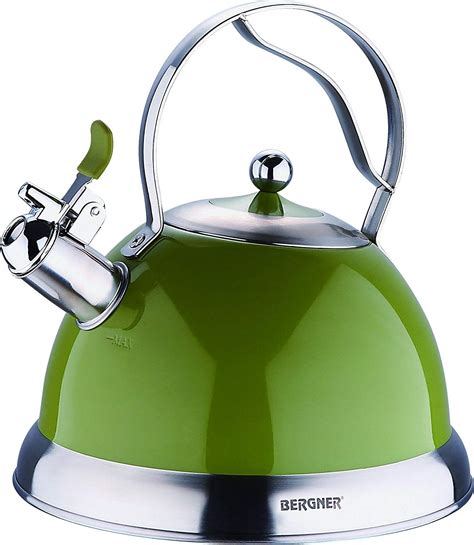 Bergner Milano - Stovetop kettles stainless steel green 2.6l: Amazon.co ...