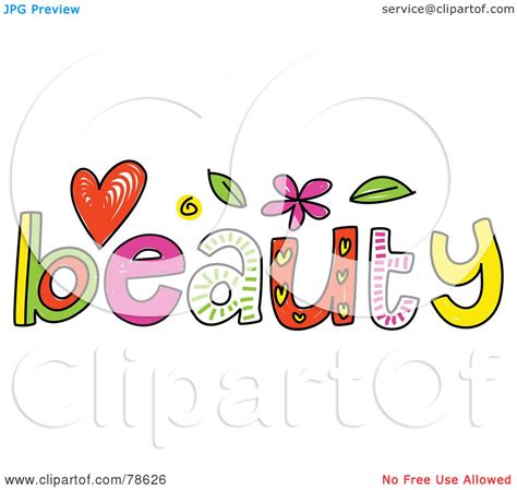 Royalty-Free (RF) Clipart Illustration of a Colorful Beauty Word by Prawny #78626