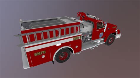 3D model Vintage fire truck VR / AR / low-poly | CGTrader