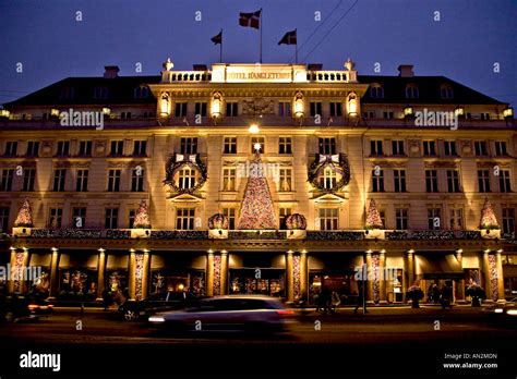 Christmas decorated Hotel D Angleterre in Copenhagen Stock Photo ...