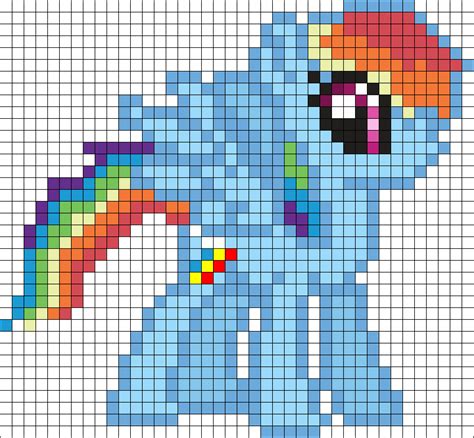 Rainbow Dash Mlp Perler Bead Pattern | Bead Sprites | Characters Fuse Bead Patterns