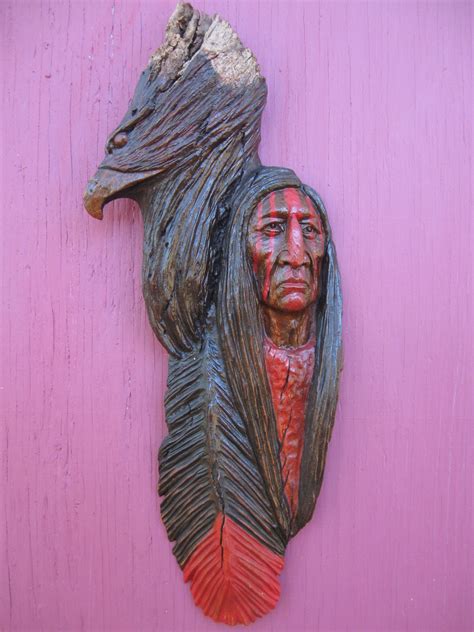 Native American Indian Wood Carvings | Wood Spirit Carving & Native American Indian Carving ...