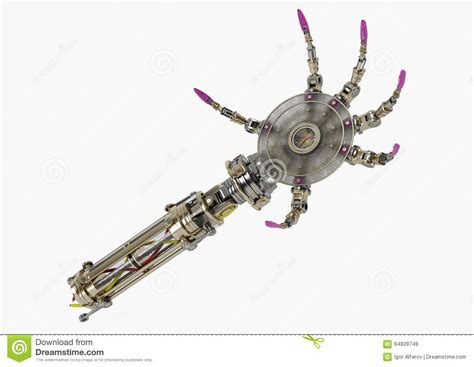 Steampunk Robot Arm stock illustration. Illustration of future - 64828749