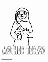 Mother Teresa Catholic Coloring Pages Sketch Page sketch template