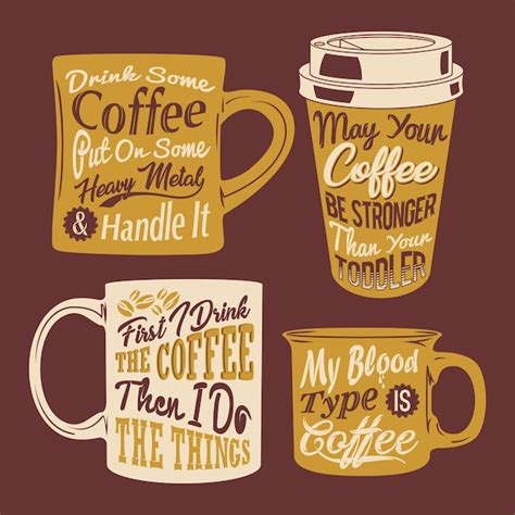 Premium Vector | Coffee cup quotes saying