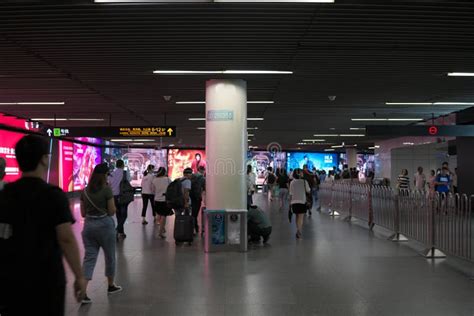 Concourse of Shanghai Metro People`s Square Station in China Editorial ...