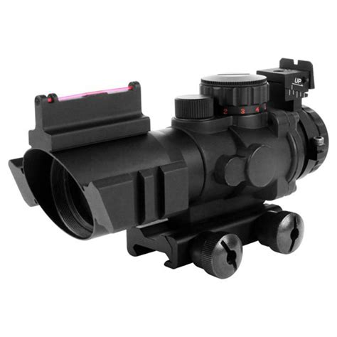 AIM Sports 4x32 Tri-Illuminated Scope With Red Fiber Optic Sight ...