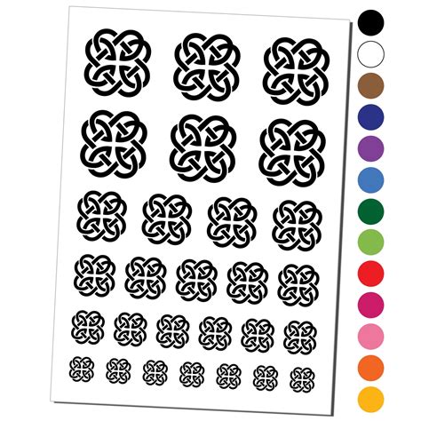 Clover Irish Celtic Knot Water Resistant Temporary Tattoo Set Fake Body ...