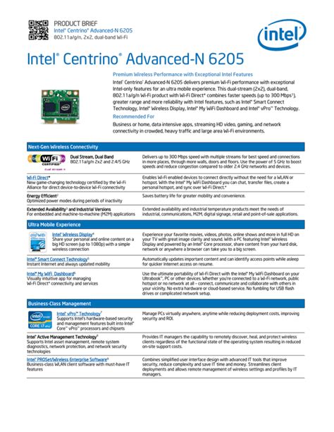 Intel® Centrino® Advanced-N 6205