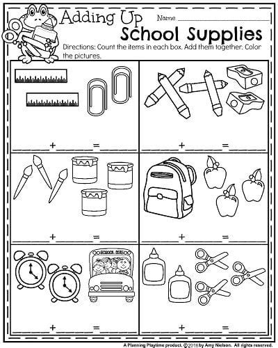 Back to School Kindergarten Worksheets - Planning Playtime