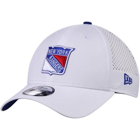 New York Rangers New Era Perforated Pivot 9FORTY Adjustable Hat - White ...