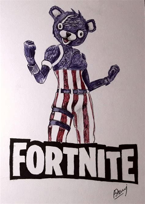 skin fortnite simple a dessiner Fortnite new skin Fan Art Ballpoint pen ...