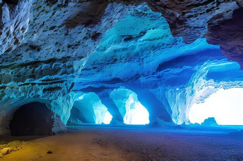 Premium AI Image | Inside the Blue Cave in Iceland The Blue Cave is an ice cave in Iceland