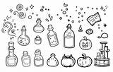 Premium Vector  Magic potion And Witchcraft coloring Page For Kids sketch template