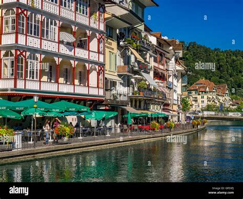 Old Town of Thun at the Lake Thun, Bernese Oberland, Canton of Bern ...