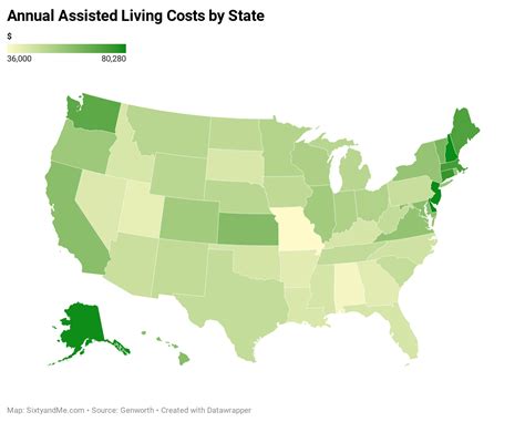 US Assisted Living Costs by State | Sixty and Me