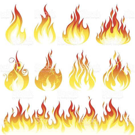 Various fire elements | Drawing flames, Flame art, Fire drawing