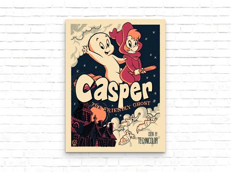 Casper the Friendly Ghost Vintage Cartoon Poster Art Print Wall Decor ...