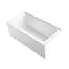 KOHLER Underscore 60 in. x 30 in. Soaking Bathtub with Right-Hand Drain in White 1956-RA-0 - The ...