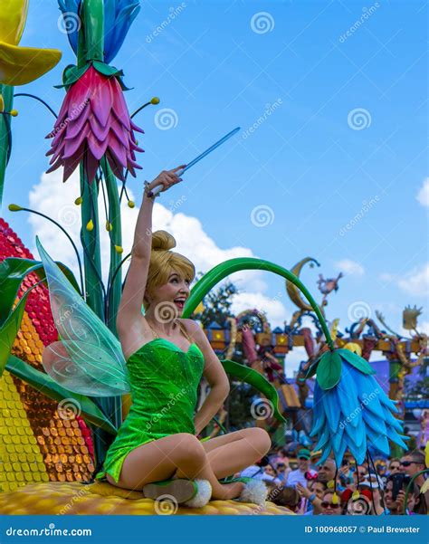 Tinkerbell In The Parade At Walt Disney World. Editorial Image ...