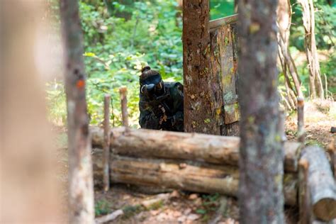 Premium Photo | Paintball sniper ready for shooting