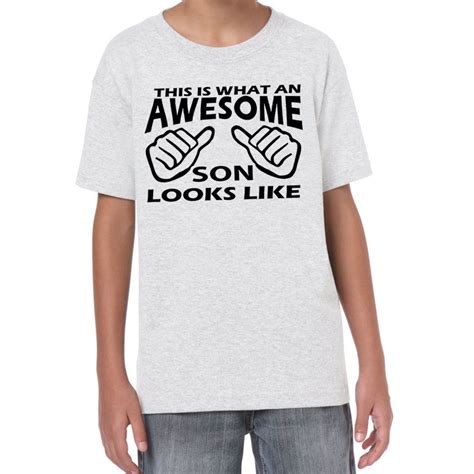 Starlite~Kids Funny Sayings Slogans T Shirts-Awesome SON Looks Like ...