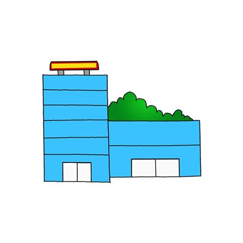 How to Draw a Shopping Center Building - Step by Step Easy Drawing Guides - Drawing Howtos