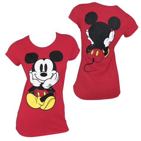 Mickey Mouse Women's Red Front & Back T-Shirt